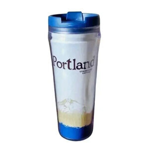 Vintage Starbucks Portland Tumbler | Mount Hood + Skyline | 12oz